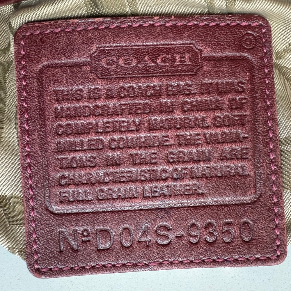 Coach VTG Y2K 9350 Pebbled Magenta Convertible Strap Side‎ Lace Shoulder Bag - Picture 6 of 9